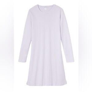LAKE Pajamas Pima Long Sleeve Weekend Nightgown‎ Wisteria Stripes Women’s Small